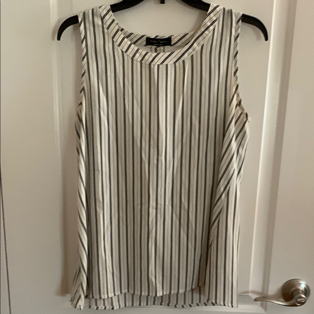 Eden Society Chic Striped Sleeveless Blouse